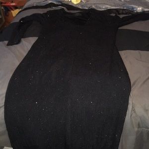 Long black sequence dress